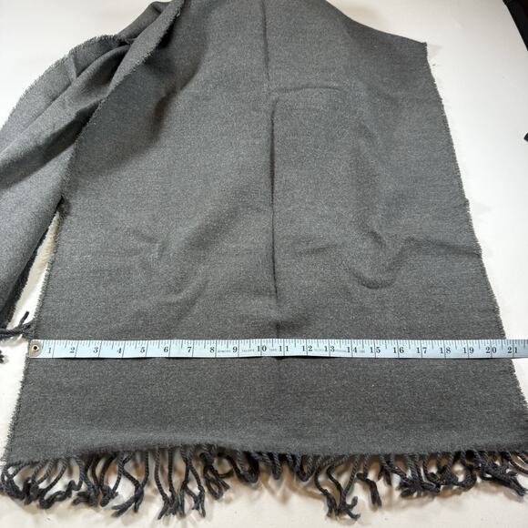 Vintage Abercrombie Blanket Scarf Fringe Preppy Office - Gray OS - Picture 4 of 4